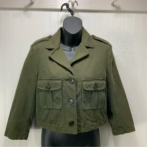 JAMES PERSE Green Crop Jacket