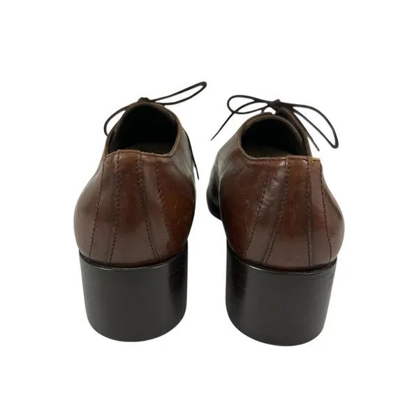 Jil Sander Women’s Brown Leather Loafer Shoes Size 38
