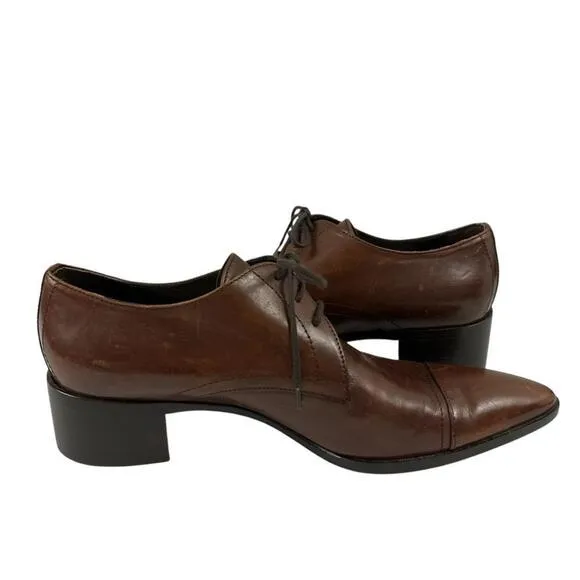 Jil Sander Women’s Brown Leather Loafer Shoes Size 38