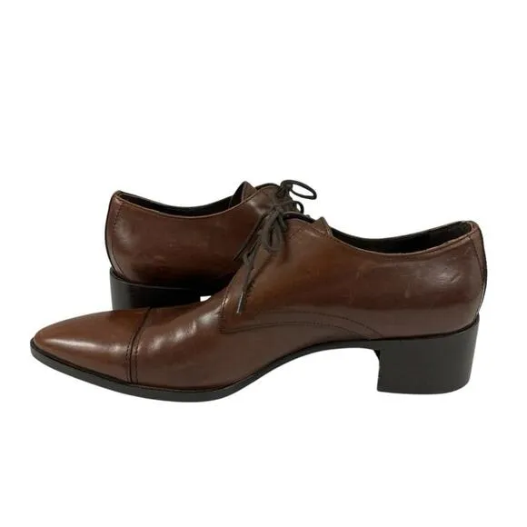 Jil Sander Women’s Brown Leather Loafer Shoes Size 38