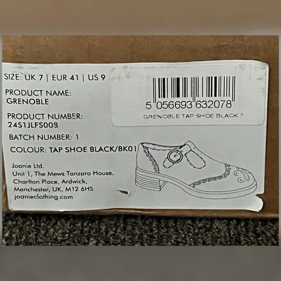 Joanie Women’s Grenoble Leather T-Bar Brogues Shoes Black Color Size-9