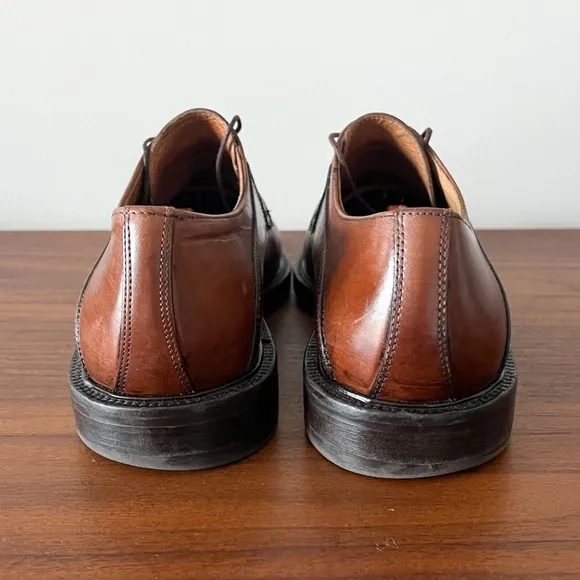 Johnston &amp; Murphy Men’s Brown Leather Oxfords Shoes Size 9 1/2M Made in‎ Italy