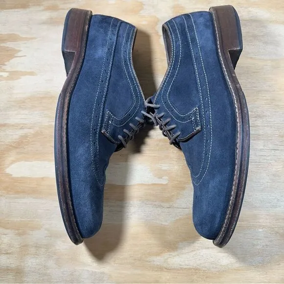Johnston &amp; Murphy Pearson Blue Suede Wingtip Shoes Men’s Size 9