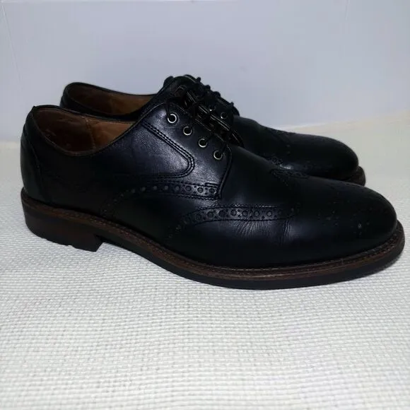 Johnston Murphy Fullerton WIngtip  Calfskin Men’s Shoes Size 10.5 M Black