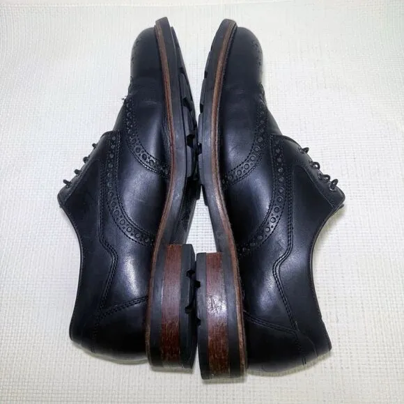Johnston Murphy Fullerton WIngtip  Calfskin Men’s Shoes Size 10.5 M Black