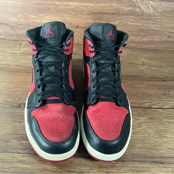 Jordan 1 Mid ‘Reverse Banned’ Leather Sneakers Shoes Men’s Size 12