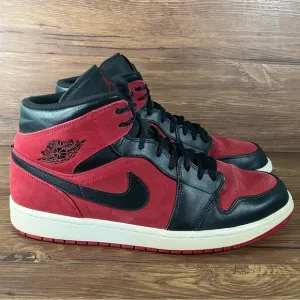 Jordan 1 Mid ‘Reverse Banned’ Leather Sneakers Shoes Men’s Size 12