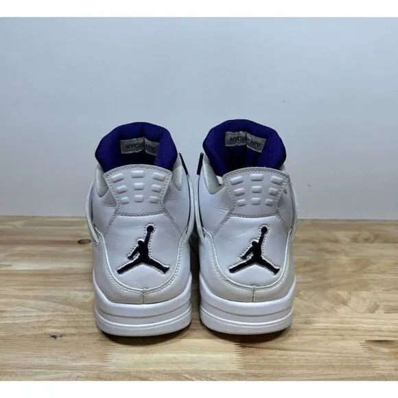 Jordan 4 Retro Purple Metallic White Leather ct8527-115 Shoes Men’s Size 15