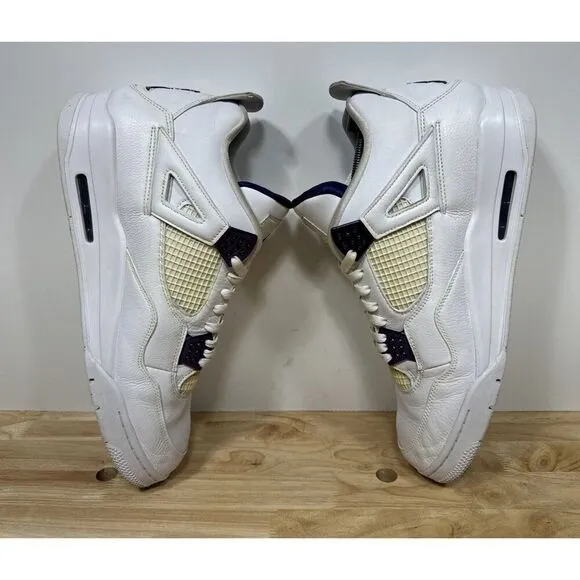 Jordan 4 Retro Purple Metallic White Leather ct8527-115 Shoes Men’s Size 15
