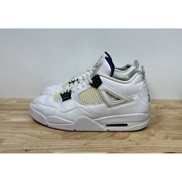 Jordan 4 Retro Purple Metallic White Leather ct8527-115 Shoes Men’s Size 15
