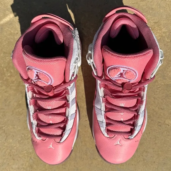 Jordan 6 Rings Coral Chalk White Desert Berry-Size 6.5Y, 8 Women’s