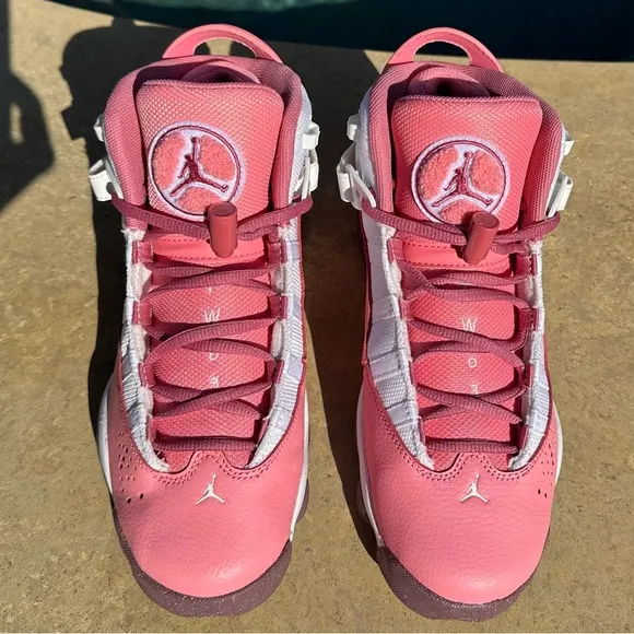 Jordan 6 Rings Coral Chalk White Desert Berry-Size 6.5Y, 8 Women’s