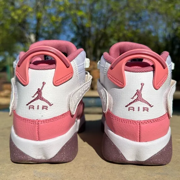 Jordan 6 Rings Coral Chalk White Desert Berry-Size 6.5Y, 8 Women’s