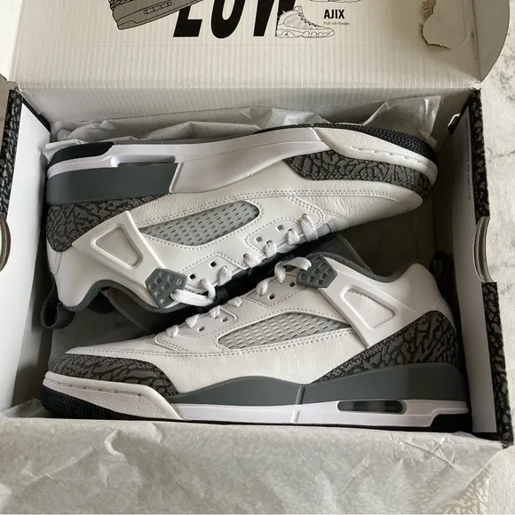 Jordan Spizike Low white / cool gray anthracite shoes new in box size 8.5 men’s