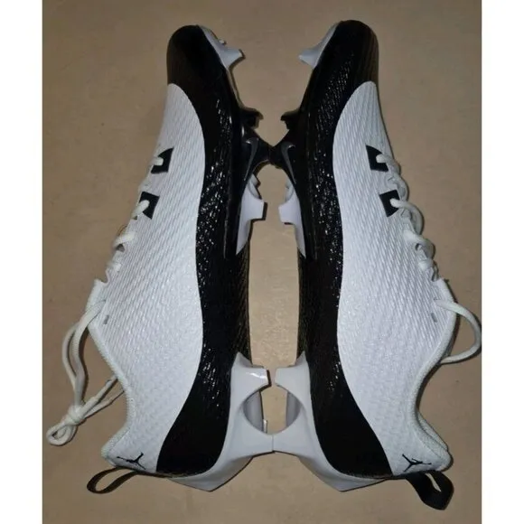 JORDAN VAPOR EDGE SPEED 360 2 FOOTBALL CLEATS WHITE/BLACK MEN'S SIZE 12 NEW