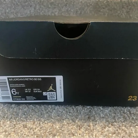 Jordan’s Retro 5, size 6Y, 7.5 in women’s.