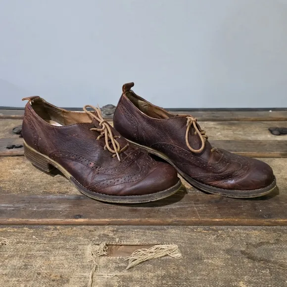 Josef Seibell Sienna 73 Brown Leather Brogue Wingtip Oxford Shoes. 38
