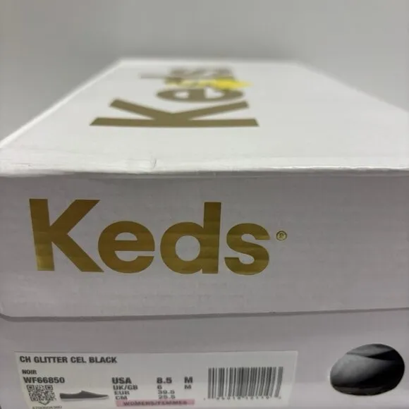 Keds Women’s Champion Glitter Sneakers Black, Size 8.5 M