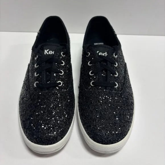 Keds Women’s Champion Glitter Sneakers Black, Size 8.5 M