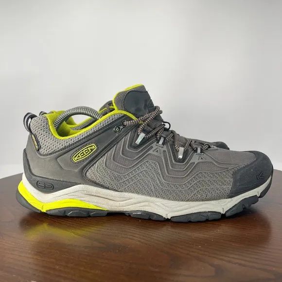 Keen Shoes Men's 11.5 Gray Green Lace Up Trail Running Hiking Sneakers 1015346