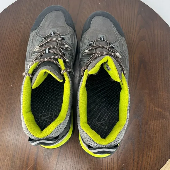 Keen Shoes Men's 11.5 Gray Green Lace Up Trail Running Hiking Sneakers 1015346