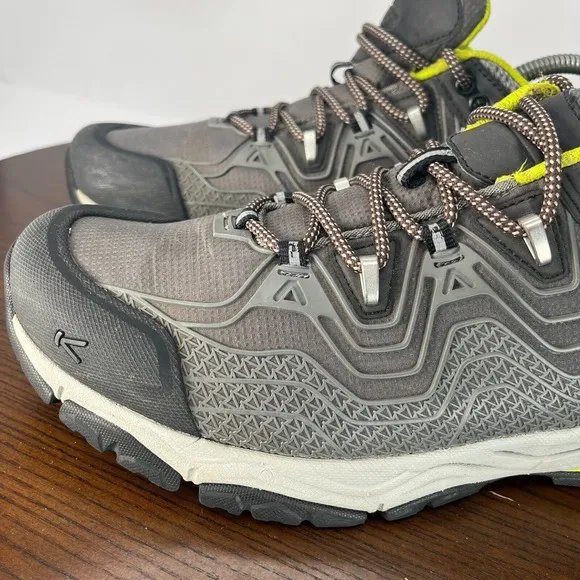 Keen Shoes Men's 11.5 Gray Green Lace Up Trail Running Hiking Sneakers 1015346