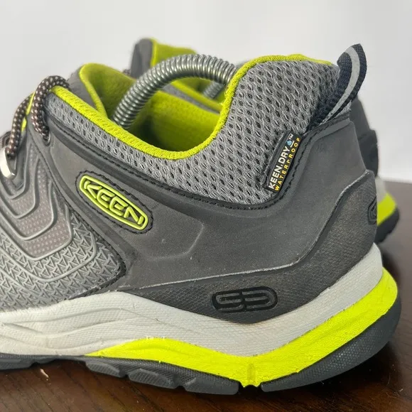 Keen Shoes Men's 11.5 Gray Green Lace Up Trail Running Hiking Sneakers 1015346