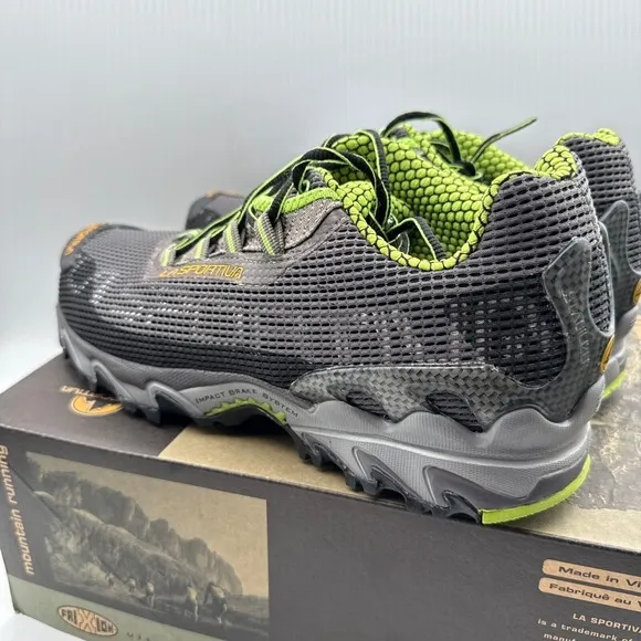 La Sportiva 536BG Wildcat Mens Trail Running Shoes Size‎ 11.5 NIB Black Green