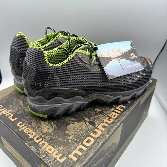 La Sportiva 536BG Wildcat Mens Trail Running Shoes Size‎ 11.5 NIB Black Green