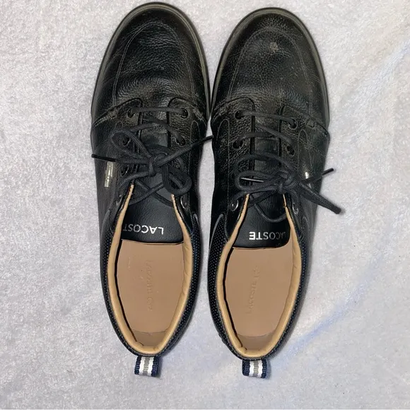Lacoste Bayliss 119 1 U Mens 11 Black Leather Lifestyle Shoes Casual Preppy Fun