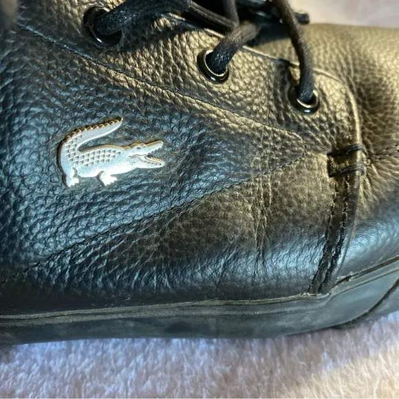 Lacoste Bayliss 119 1 U Mens 11 Black Leather Lifestyle Shoes Casual Preppy Fun