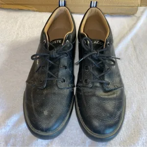 Lacoste Bayliss 119 1 U Mens 11 Black Leather Lifestyle Shoes Casual Preppy Fun