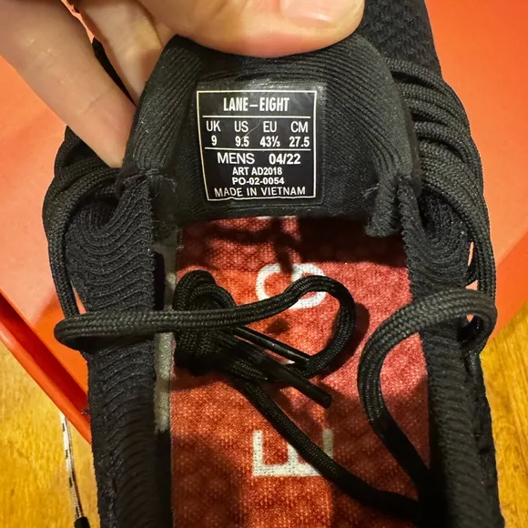 Lane eight black  trainer tennis shoes