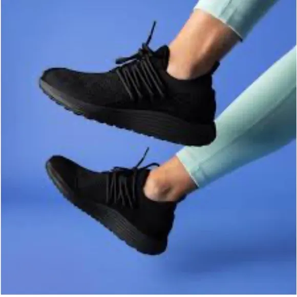 Lane eight black  trainer tennis shoes