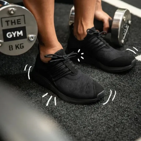 Lane eight black  trainer tennis shoes