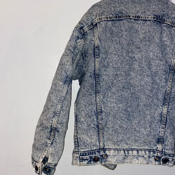 Levi’s San Francisco Sherpa Lined Acid Wash Vintage Look Jean Jacket Snap Up XS