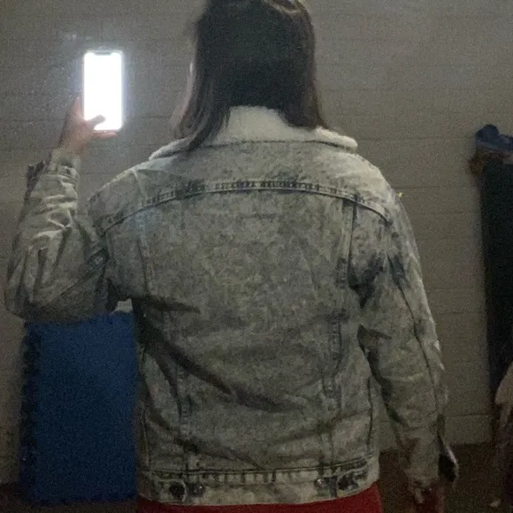 Levi’s San Francisco Sherpa Lined Acid Wash Vintage Look Jean Jacket Snap Up XS