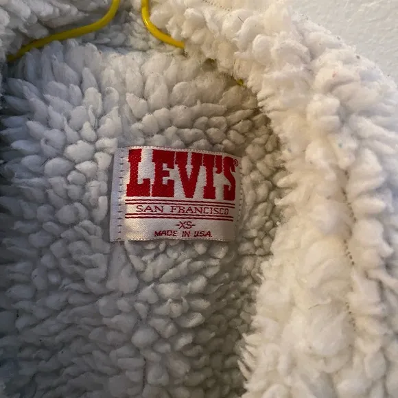 Levi’s San Francisco Sherpa Lined Acid Wash Vintage Look Jean Jacket Snap Up XS