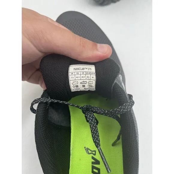 LIGHTLY USED Inov8 PARKCLAW 275 Unisex Athletic Sneaker Black/Grey Sz 8.5M 10W80