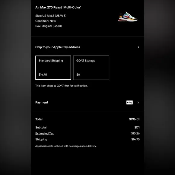 🩷✨LIKE NEW‎ 2020 AIR MAX 270 REACT MULTICOLOR - SIZE 6.5✨🩷