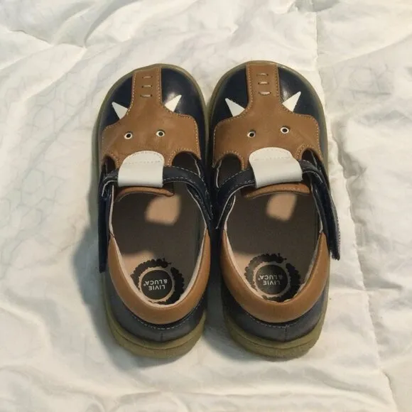 Livie &amp; Luca Elephant Shoes Navy Classic Smooth Leather UNISEX Kid's Size 12 NEW