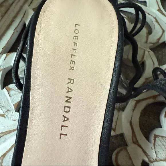Loeffler Randall Ankle Strap Black Block Heel Sandals Shoes Women’s 7.5
