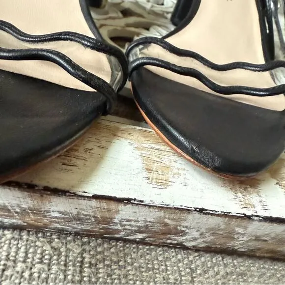 Loeffler Randall Ankle Strap Black Block Heel Sandals Shoes Women’s 7.5