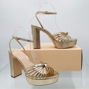 Loeffler Randall Rivka Champagne Heel Sandals Women’s Size 8.5 B