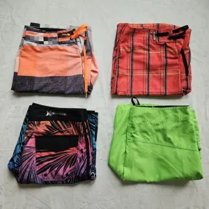 Lot of 4 Men’s Hurley Phantom Swim Trunks size 32 Tropical Surf