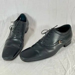LOUIS VUITTON Black Leather Men's Oxfords Lace Up