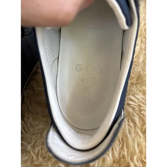 Louis Vuitton Blue Suede Leather Shoes Trainers Sneakers Size 8
