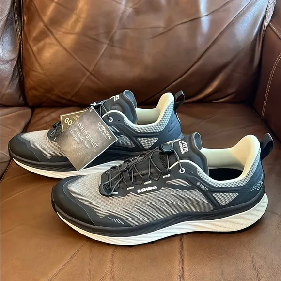 Lowa Fortux GTX Trail Running Shoes - Black and White - Size 12