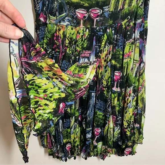💕Lynn Ritchie-100% SILK skirt women’s size small Paris Print