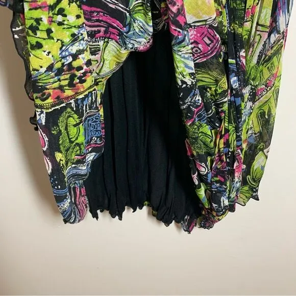 💕Lynn Ritchie-100% SILK skirt women’s size small Paris Print